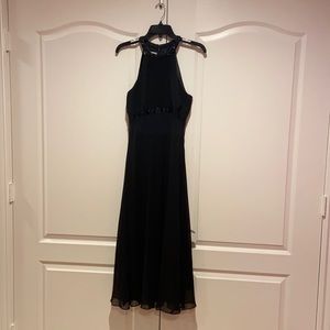 Black evening long sleeveless evening dress